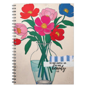 Blumen in einer Vase   Notizbuch Journal Notizblock