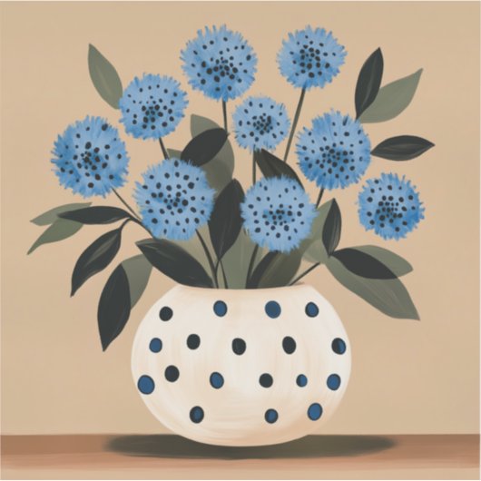 Blumen in einer Vasemit Punkten Aufkleber (Vorderseite)