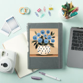 Blumen in einer Vasemit Punkten Aufkleber (iPad Hülle)