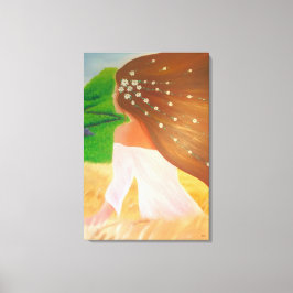 Blumen in ihren Haaren Leinwanddruck