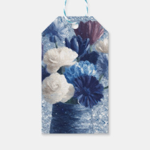 Blumen in Morgenblau Personalisierte blaue Blüte Geschenkanhänger