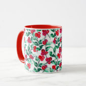 Blumen in Rot Blumenmuster-56698 Tasse (Vorderseite Links)