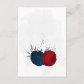 Blumen in Rot- und Marineblau Begleitkarte (Rückseite)