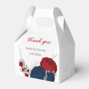 Blumen in Rot- und Marineblau Geschenkschachtel