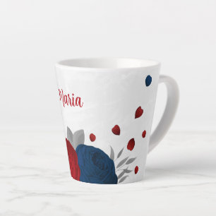 Blumen in Rot- und Marineblau Milchtasse
