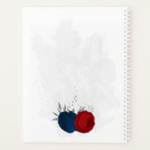 Blumen in Rot- und Marineblau Planer (Rückseite)