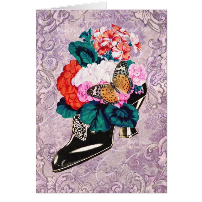Blumen in Schuhkarte (Vorne)
