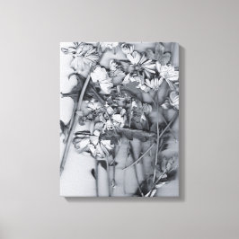 Blumen in Schwarz und Weiß Leinwanddruck