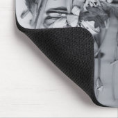 Blumen in Schwarz und Weiß Mousepad (Ecke)