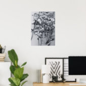 Blumen in Schwarz und Weiß Poster (Heimbüro)