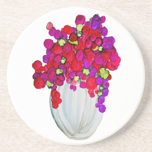 Blumen in Vase Getränkeuntersetzer (Vorne)