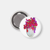 Blumen in Vase Magnet (Vorderseite/Rückseite)