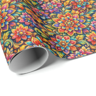 Blumen in voller Farbe Geschenkpapier