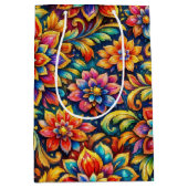 Blumen in voller Farbe Mittlere Geschenktüte (Vorderseite)