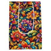 Blumen in voller Farbe Mittlere Geschenktüte (Rückseite)