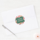 Blumen individuell anpassbar runder aufkleber (Umschlag)
