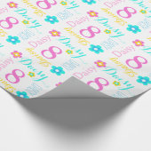 Blumen-individueller Name Gänseblümchenalter Geschenkpapier (Ecke)