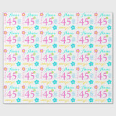 Blumen-individueller Name Geschenkpapier (Flach)