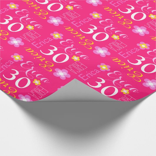 Blumen-individueller Name Heidekraut Geschenkpapier (Ecke)