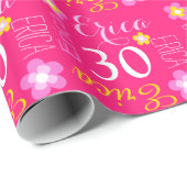 Blumen-individueller Name Heidekraut Geschenkpapier (Rolleneckpunkt)