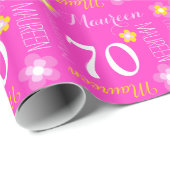 Blumen-individueller Name Maureen Geschenkpapier (Rolleneckpunkt)