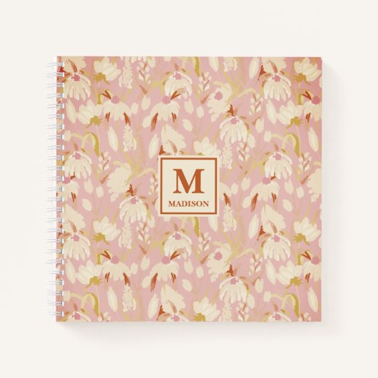 Blumen-Initialen Notizbuch Journal (Vorderseite)