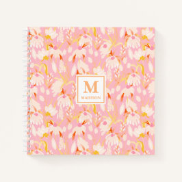 Blumen-Initialen-Notizbuch-Journal Notizblock