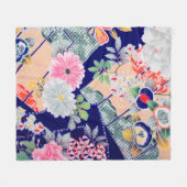 Blumen, Japanisches Design Fleecedecke (Vorderseite (Horizontal))