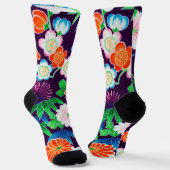 Blumen, japanisches Design Socken (Gewinkelt)