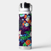 Blumen, japanisches Design Trinkflasche (Hinten)
