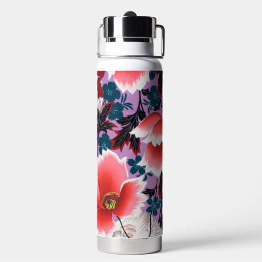 Blumen, japanisches Design Trinkflasche (Hinten)