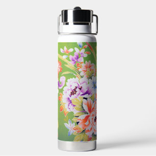 Blumen, japanisches florales Design Trinkflasche