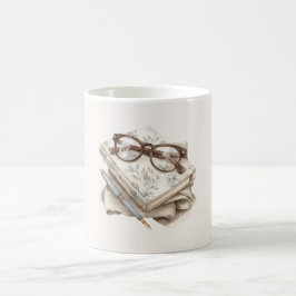 Blumen Journal Brille Kaffeetasse