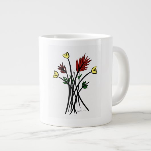 Blumen Jumbo-Tasse (Vorderseite Rechts)