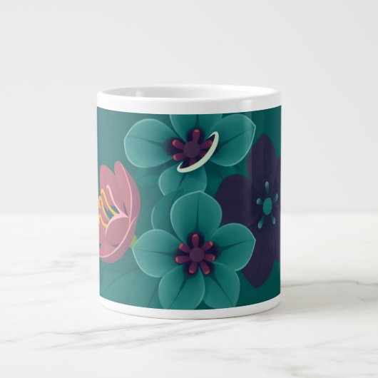 Blumen Jumbo-Tasse (Vorderseite)