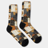 Blumen-Kachel-Patchwork-Socken – Maßgeschneidertes Socken (Rechts)