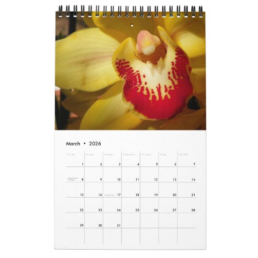 Blumen Kalender (Mär 2026)