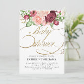 Blumen-Kalligraphie-Babydusche (Stehend Vorderseite)