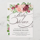 Blumen-Kalligraphie-Babydusche (Vorne/Hinten)