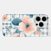 Blumen-Kariert Case-Mate iPhone Hülle (Rückseite (Horizontal))