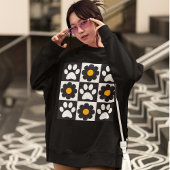 Blumen Karierte Pfoten Gänseblümchen Retro Sweatshirt