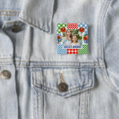 Blumen- & Karo-Fotobild Muttertag Button (Beispiel)