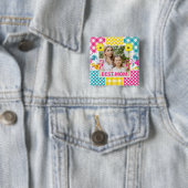 Blumen- & Karo-Fotorahmen Muttertag Button (Beispiel)