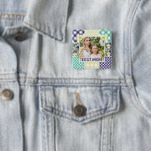 Blumen- & Karo-Fotorahmen Muttertag Button (Beispiel)