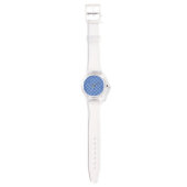 Blumen Karomuster Nr. 01 - Hellblau Armbanduhr (Riemen)