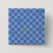 Blumen Karomuster Nr. 01 - Hellblau Button (Vorderseite)