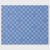 Blumen Karomuster Nr. 01 - Hellblau Geschenkpapier (Flach)