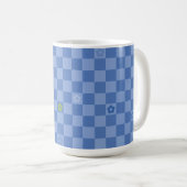 Blumen Karomuster Nr. 01 - Hellblau Kaffeetasse (VorderseiteRechts)