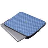 Blumen Karomuster Nr. 01 - Hellblau Laptopschutzhülle (Vorne Knopf)