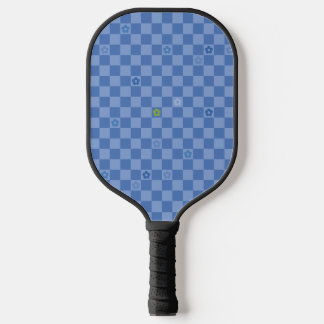 Blumen Karomuster Nr. 01 - Hellblau Pickleball Schläger